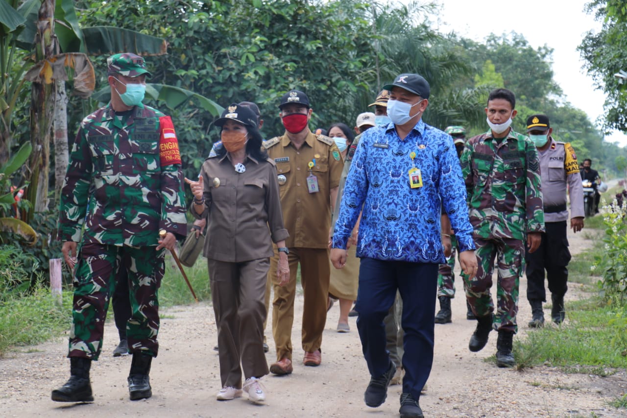  Plt Bupati Pulpis Tinjau Hasil Karya Bhakti TNI di Desa Kanamit Barat