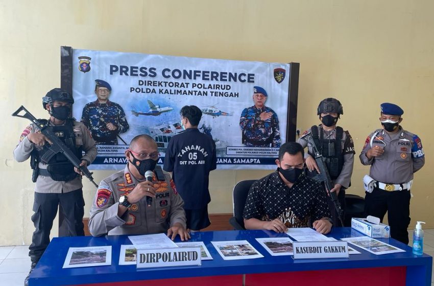  Ditpolairud  Ungkap Kasus Ilegal Logging di Daerah Aliran Sungai Cempaga Kotim
