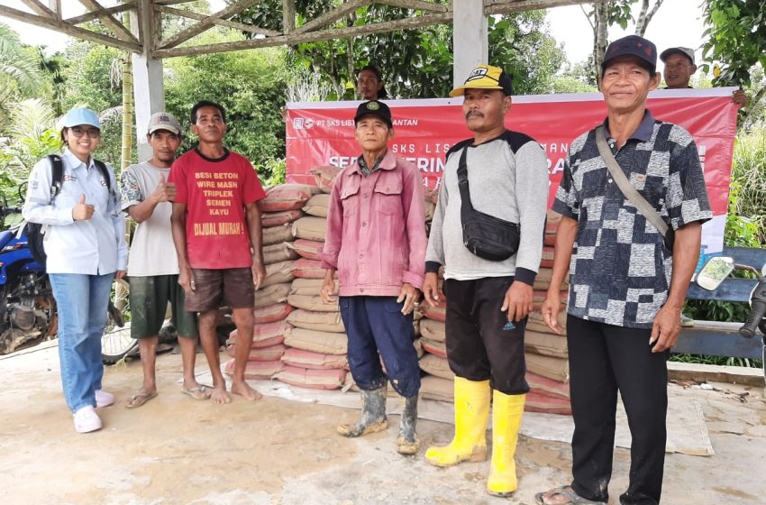  PT SKS Listrik Kalimantan Serahkan Bantuan Material Pembangunan Jalan Trans SP 1 Tumbang Kajuei