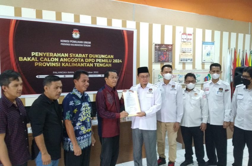 Turut Perjuangkan Pembangunan di Kalteng, Perdie M. Yoseph Serahkan Persyaratan Dukungan Pencalonan DPD RI