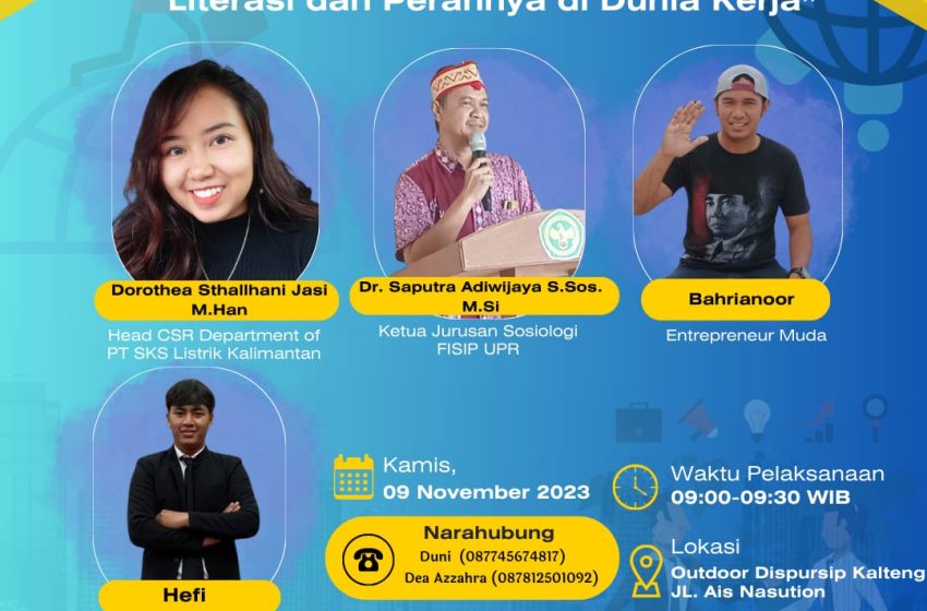  Festival Literasi Sosiologi Universitas Palangka Raya, SLK Dukung Pentingnya Literasi