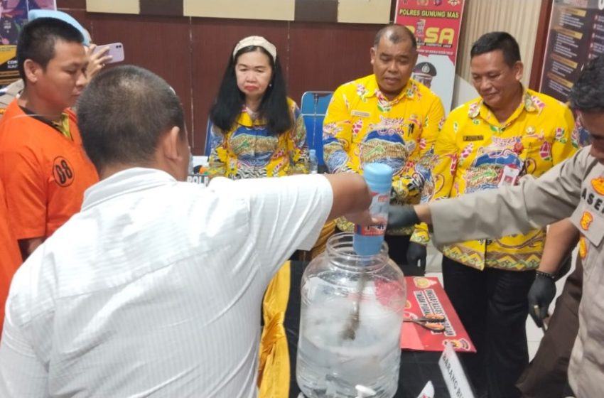  Bersama Unsur Forkopimda, Polres Gunung Mas Musnahkan Barang Bukti Sabu