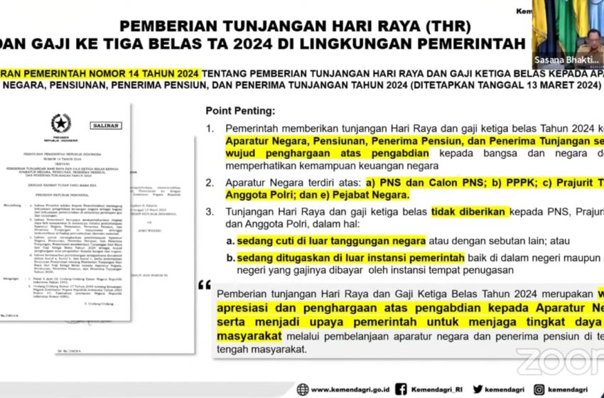  Pesan Menteri Dalam Negeri: Kepala Daerah Persiapkan Pemberian THR dan Gaji Ke-13